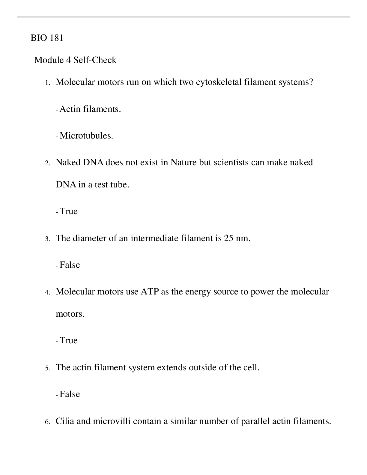 Preview image for Arizona State University - BIO 181 Module 1 Self-Check General Biology I (Latest 2021) Correct Study Guide, Download to Score A